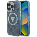 Guess IML Metal Glitter 4G Circle Triangle MagSafe dėklas, skirtas iPhone 16 Pro Max - Mėlyna Guess IML Metal Glitter 4G Circle Triangle MagSafe dėklas, skirtas iPhone 16 Pro Max - Mėlyna