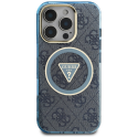 Guess IML Metal Glitter 4G Circle Triangle MagSafe Case for iPhone 16 Pro Max - Blue Guess IML Metal Glitter 4G Circle Triangle MagSafe Case for iPhone 16 Pro Max - Blue