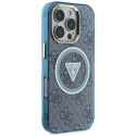 Guess IML Metal Glitter 4G Circle Triangle MagSafe dėklas, skirtas iPhone 16 Pro Max - Mėlyna Guess IML Metal Glitter 4G Circle Triangle MagSafe dėklas, skirtas iPhone 16 Pro Max - Mėlyna