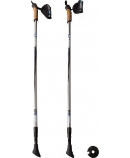 Blue Nordic Walking Poles ABBEY NORDIC WALKING 21SR ZZB Silver Grey/Black/Blue