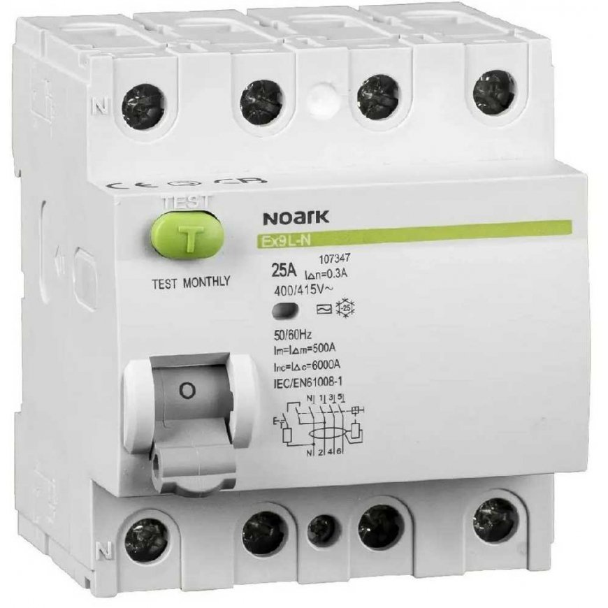 Noark NOARK RCCB 4P 40A 0,03A kärki. AC Ex9L-N 108332 – 2