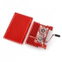 Justpi Raspberry Pi 4B aluminum radiator with two fans - red box Justpi Raspberry Pi 4B aluminum radiator with two fans - red box