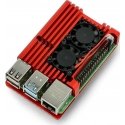 Justpi Raspberry Pi 4B aluminum radiator with two fans - red box Justpi Raspberry Pi 4B aluminum radiator with two fans - red box