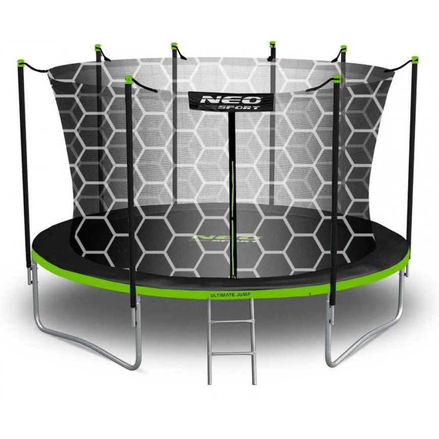 12 ft / 374 cm garden trampoline with inner net and Neo-Sport ladder – 3