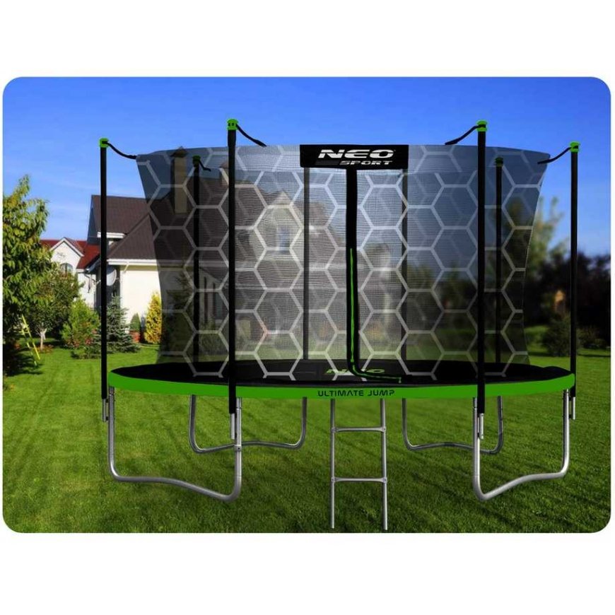 12 ft / 374 cm garden trampoline with inner net and Neo-Sport ladder – 5
