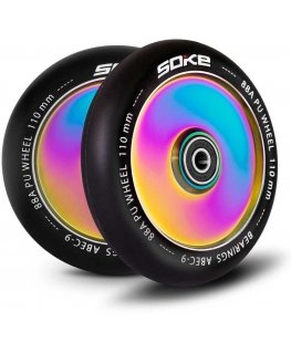 Soke Kółka do hulajnogi 110 mm pełne rainbow 2vnt.