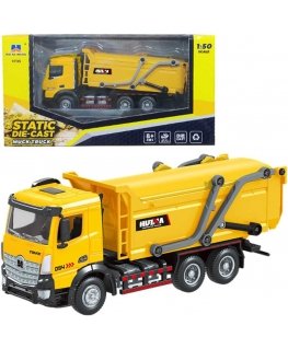 Garbage truck HUINA Yellow 1:50