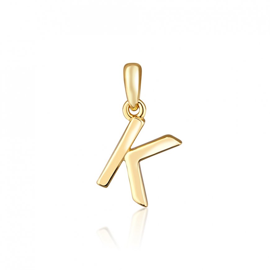 JVD Minimalist gold-plated letter "K" pendant SVLP0948XH2GO0K