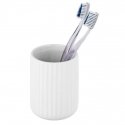 Toothbrush container BELLUNO, ceramic, white, Ø 8 cm, Wenko
