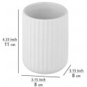 Toothbrush container BELLUNO, ceramic, white, Ø 8 cm, Wenko