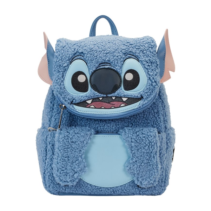 Loungefly Stitch backpack Casual backpack Blue Plush, Polyurethane