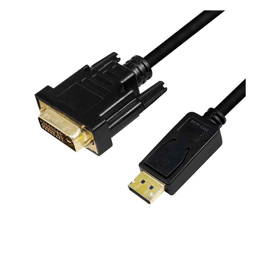 LogiLink CV0131 video kabeļu aksesuārs 2 m DisplayPort DVI Melns