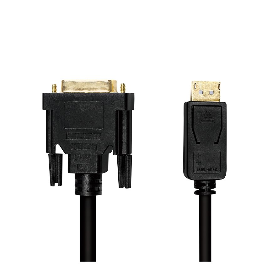 LogiLink CV0131 video kabeļu aksesuārs 2 m DisplayPort DVI Melns – 2