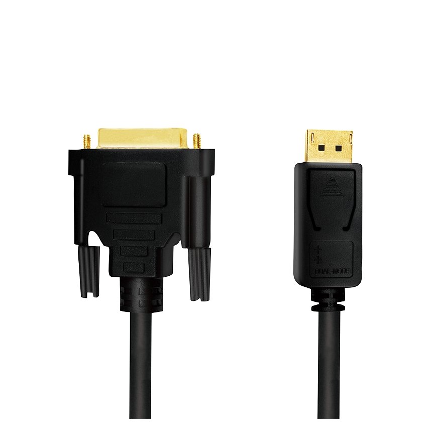 LogiLink CV0131 video kabeļu aksesuārs 2 m DisplayPort DVI Melns – 5
