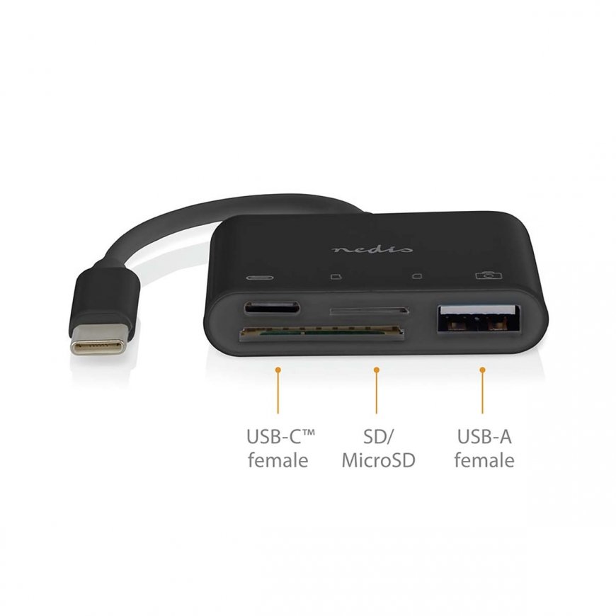 Nedis CCGB64780BK01 jaotur USB 2.0 Type-C 0 Mbit/s Must – 5