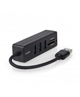 Nedis CCGB61250BK01 хаб-разветвитель USB 3.2 Gen 1 (3.1 Gen 1) Type-A 5000 Мбит/с Черный