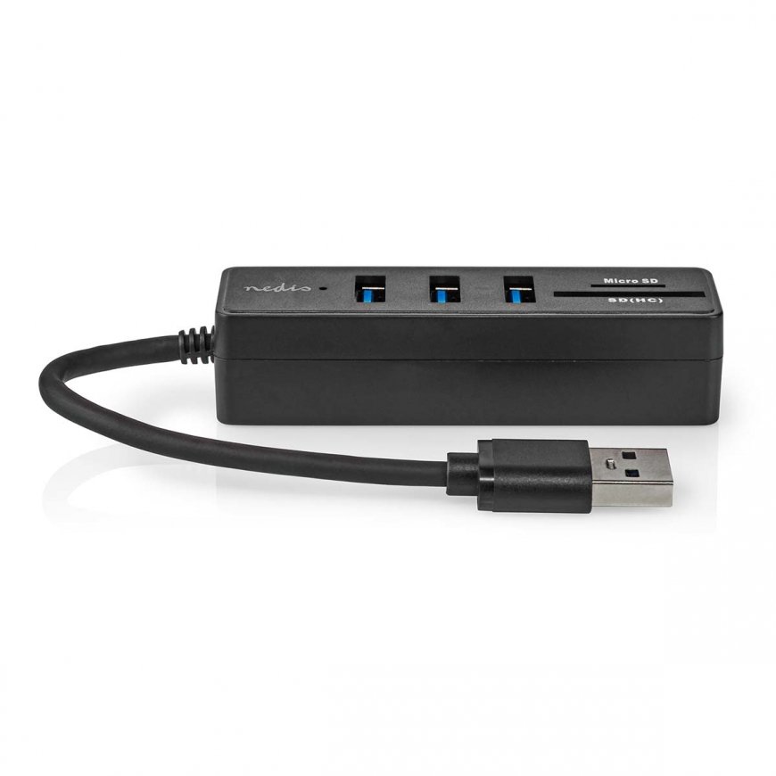 Nedis CCGB61250BK01 interface hub USB 3.2 Gen 1 (3.1 Gen 1) Type-A 5000 Mbit/s Black – 2