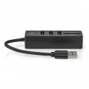 Nedis CCGB61250BK01 keskitin USB 3.2 Gen 1 (3.1 Gen 1) Type-A 5000 Mbit/s musta Nedis CCGB61250BK01 keskitin USB 3.2 Gen 1 (3.1 Gen 1) Type-A 5000 Mbit/s musta