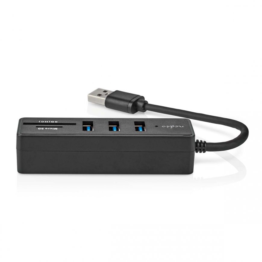 Nedis CCGB61250BK01 keskitin USB 3.2 Gen 1 (3.1 Gen 1) Type-A 5000 Mbit/s musta – 5