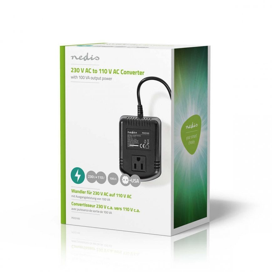 Nedis POCO105 toiteadapter ja vaheldi Hoonesisene 100 W Must – 5