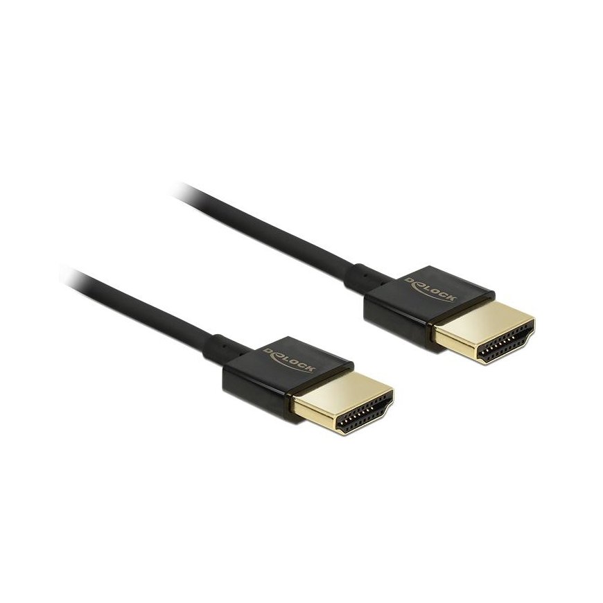 DeLOCK HDMI/HDMI, 1 m HDMI kabelis HDMI Type A (Standard) Melns