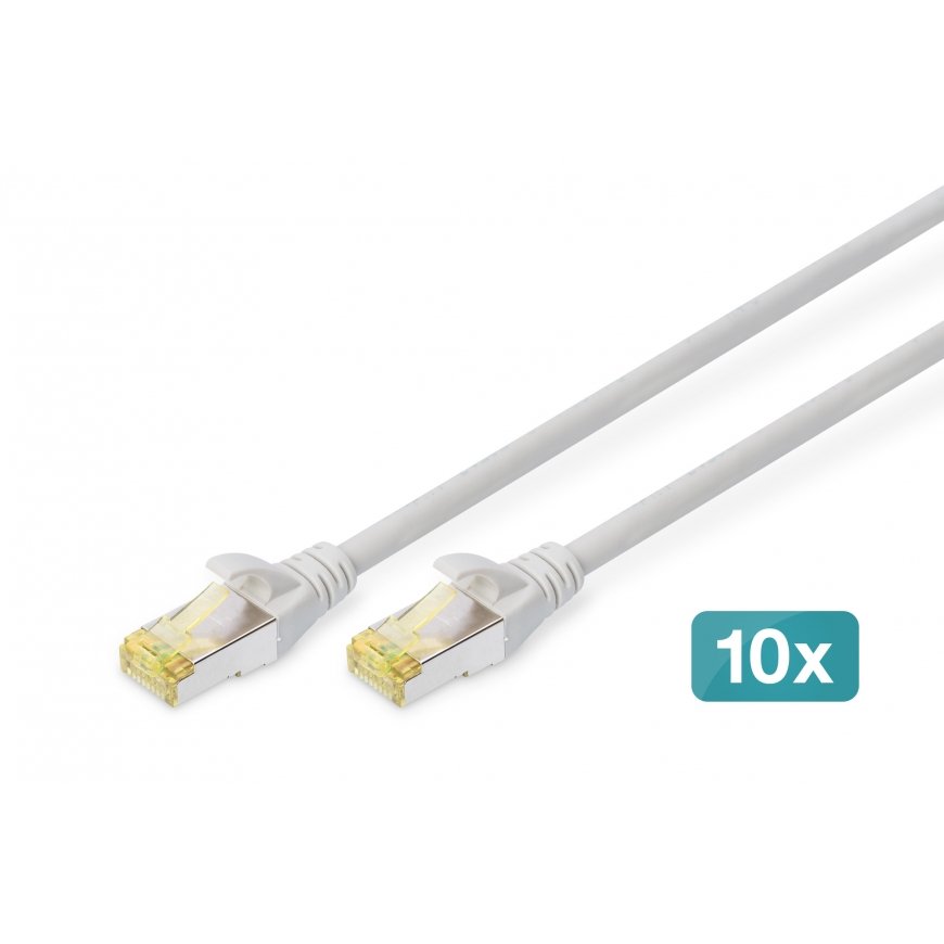 Digitus CAT 6A S/FTP patch cord, 10 pieces