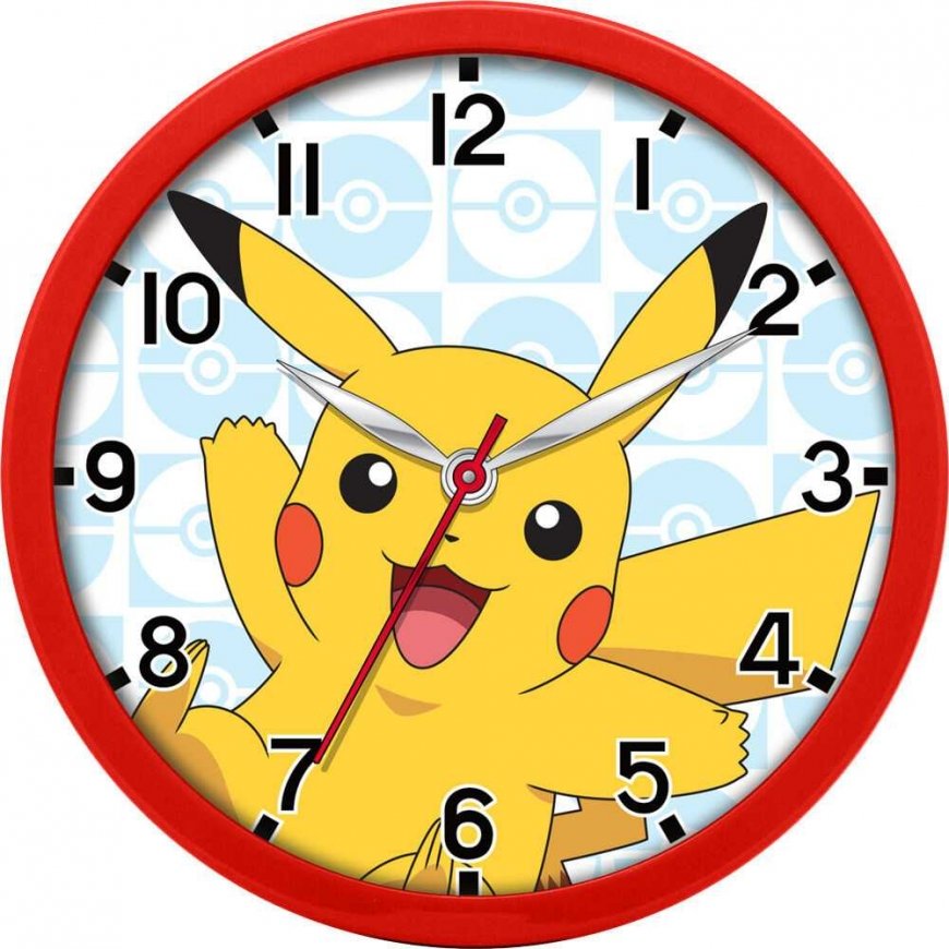 Kids Licensing Kids Euroswan Wall Clock Wall Clock 25cm Pokemon POK3159 Kids Euroswan
