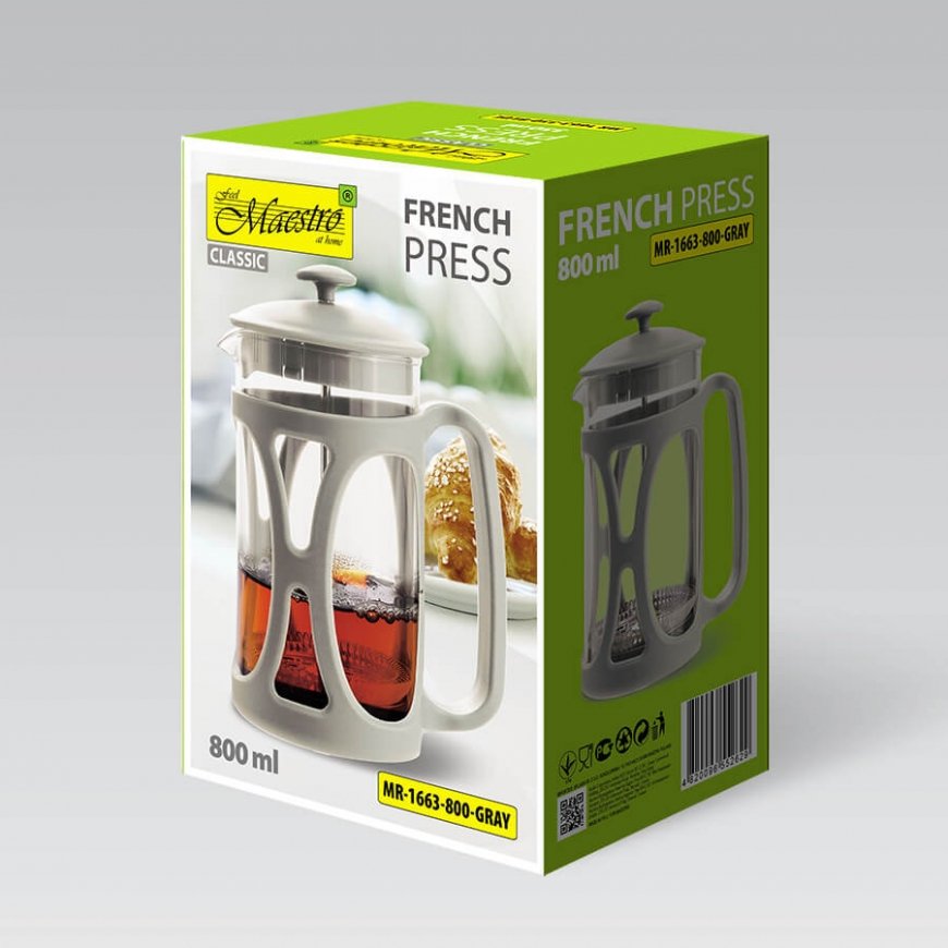 Prancūziškas presas MAESTRO MR-1663 (MR-1663-800-GRAY) 800 ml pilkas