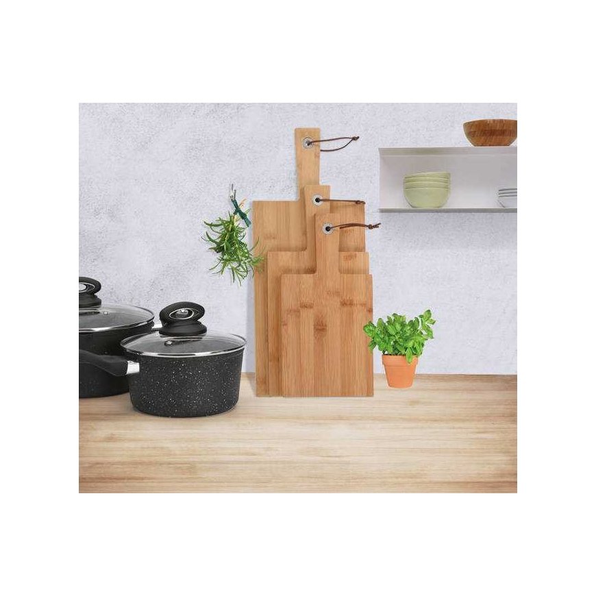 Bamboo cutting board for serving, 3 pcs., board set – 2