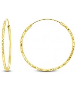 Brilio Silver Brilio Silver Cut gold plated hoop earrings EA01Y