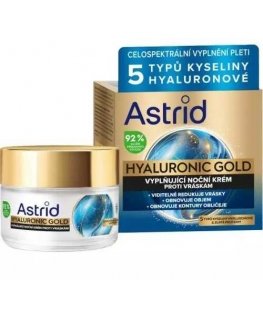 Astrid Anti-wrinkle filling night cream with auksinis proteins Hyaluronic Gold (Kreminis) 50 ml 50ml vietinės priežiūros priemon