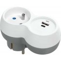 Orno Distribution Board 2P+Z, USB-A+C, white-gray Orno Distribution Board 2P+Z, USB-A+C, white-gray