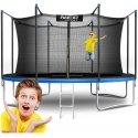 13 ft / 404 cm garden trampoline with inner net and Neo-Sport ladder