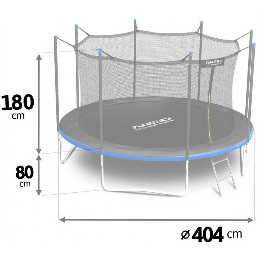 13 ft / 404 cm garden trampoline with inner net and Neo-Sport ladder – 5