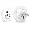 TECH-PROTECT UNIVERSAL TRAVEL ADAPTER FROM EU WHITE