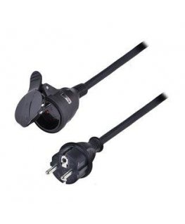 Solight extension cord - connector, 1 socket, 5m, 3 x 1.5mm2, rubber, black