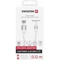 SWISSTEN TEXTILE OTG-sovitin Lightning (M) - USB-A (F) 0,13 m valkoinen SWISSTEN TEXTILE OTG-sovitin Lightning (M) - USB-A (F) 0,13 m valkoinen