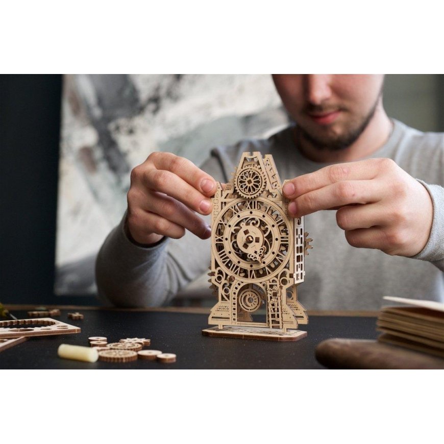 Old clock tower - clock tower - mechanical model for assembly - plywood - 44 elements - Ugearsmodels – 3