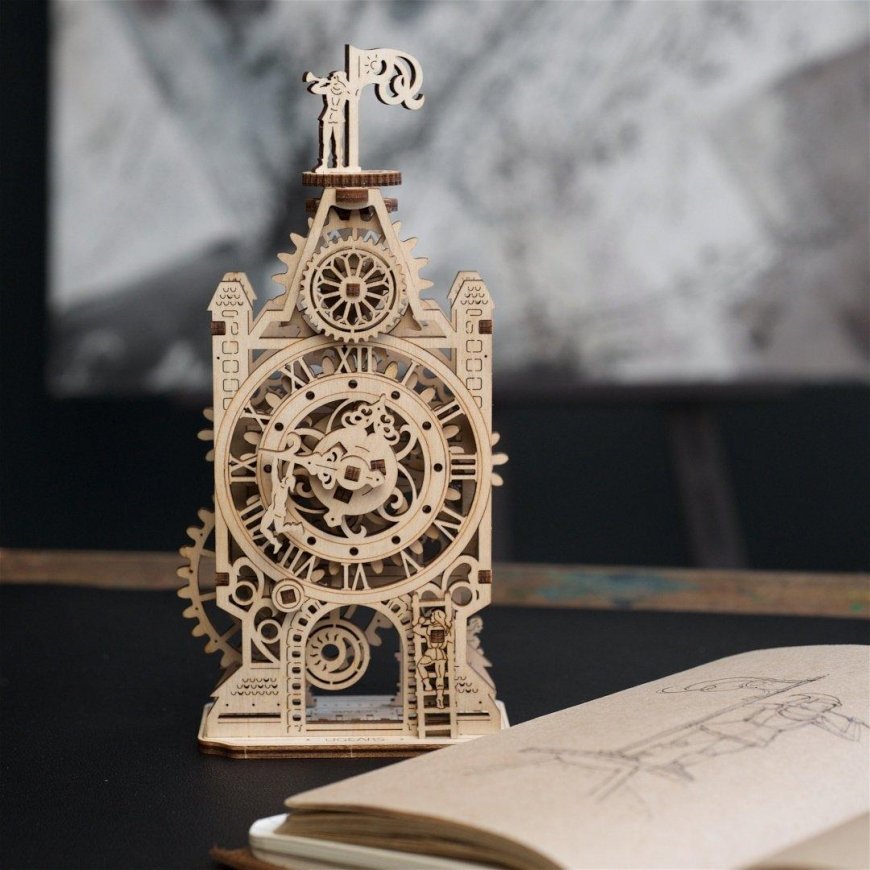 Old clock tower - clock tower - mechanical model for assembly - plywood - 44 elements - Ugearsmodels – 4