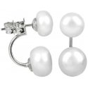Jwl Luxury Pearls Alkuperäiset korvakorut aidoilla valkoisilla helmillä 2in1 JL0287
