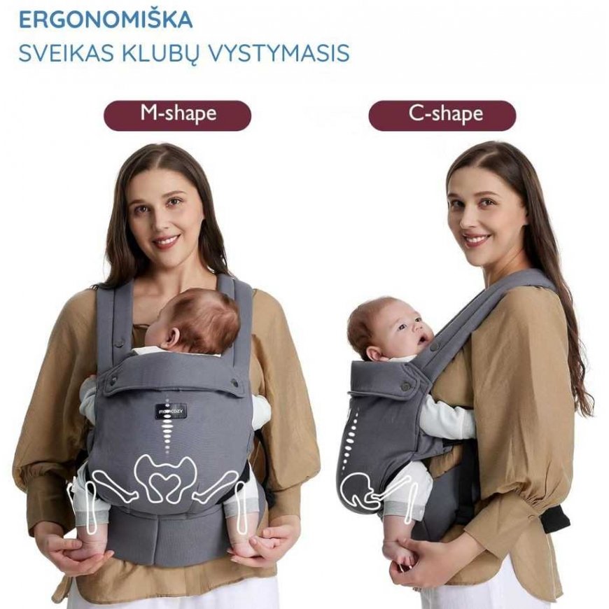 MOMCOZY ERGONOMIC BABY CARRIER, GREY – 5