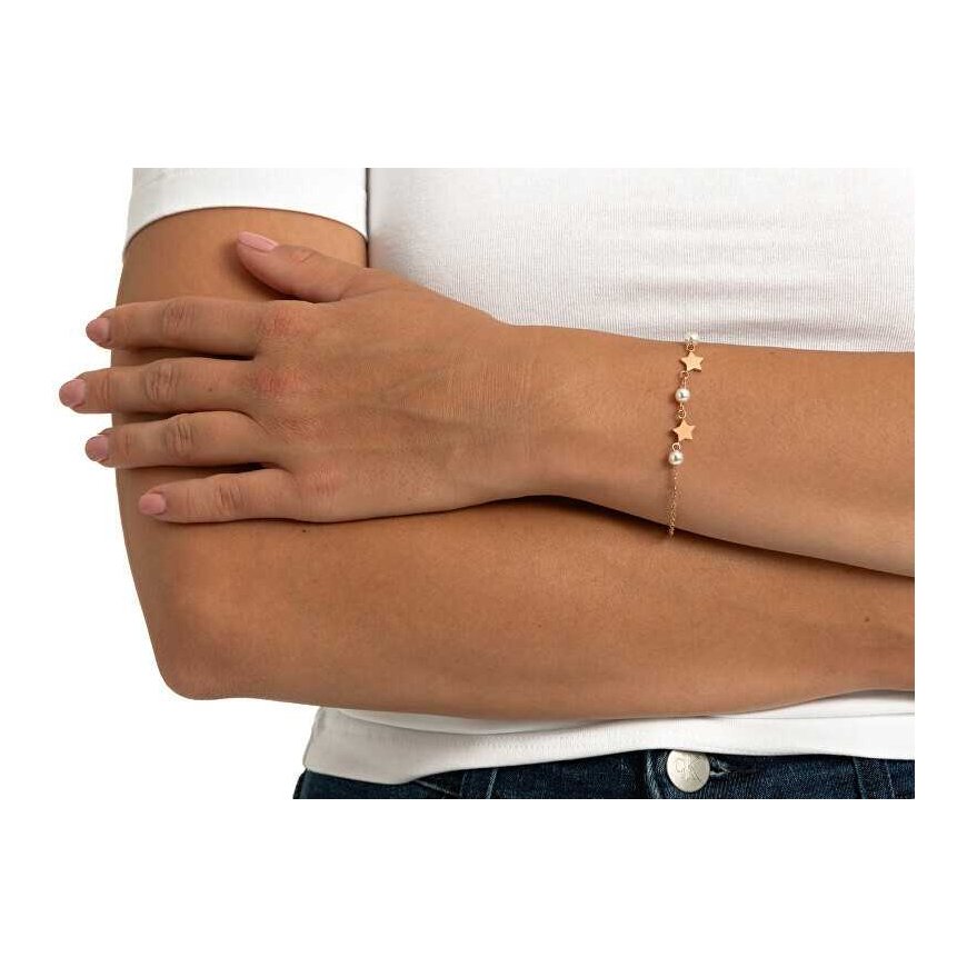 Troli Beautiful bronze bracelet with stars and pearls – 2