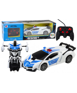 Lean Toys Nuotolinio Valdymo Policijos Automobilis-Transformeris 2in1 su Šviesomis ir Garsais