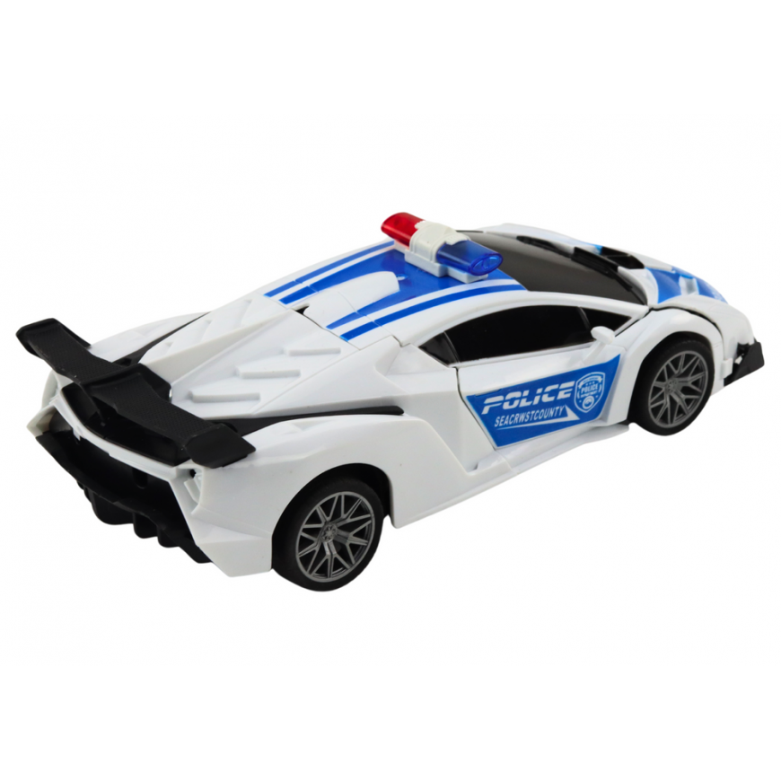 Lean Toys Nuotolinio Valdymo Policijos Automobilis-Transformeris 2in1 su Šviesomis ir Garsais – 3