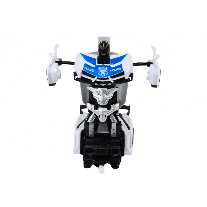 Lean Toys Remote Control Police Car-Transformer 2in1 with Lights and Sounds – 4