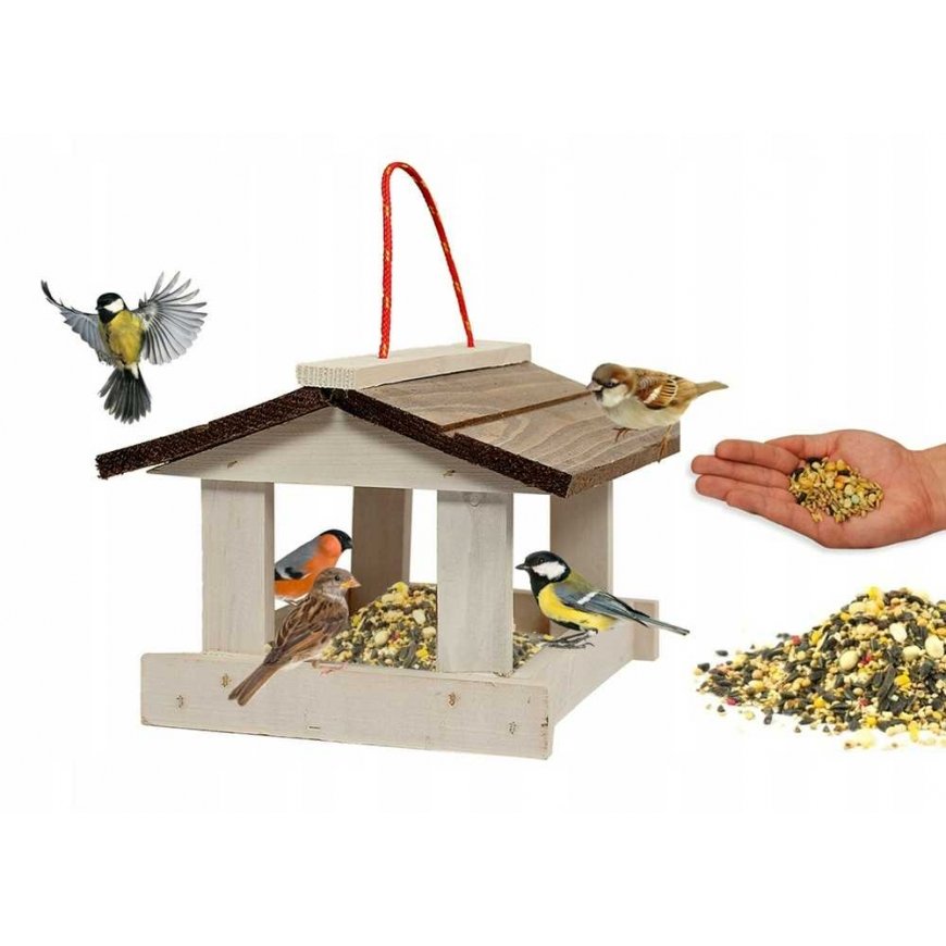 Woodok Bird feeder, wooden, hanging – 4