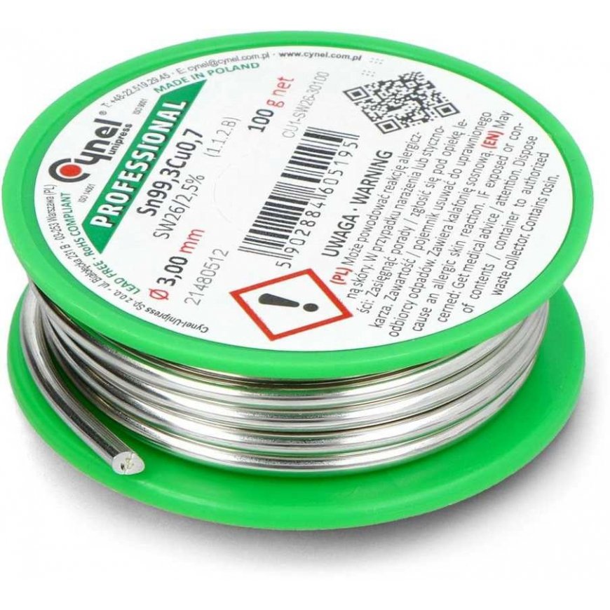 Lydmetalis Cynel LC99.3 SW26 100g/3mm - be švino – 2