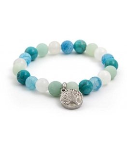 Agato Bead bracelet made of jadeite, howlite, agate and amazonite MINK46 / 17