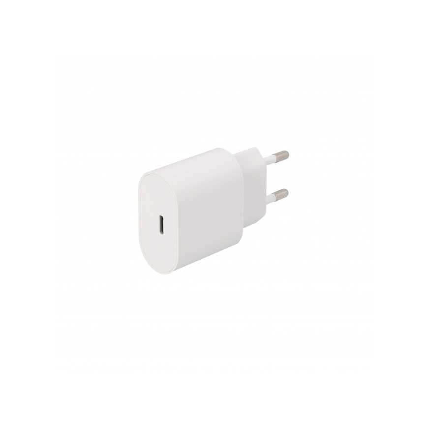 SEEK TOTI 20W Type-C PD -seinäpikalaturi Type-C - Type-C -liitännällä, 1 m PVC-datakaapeli 3A, valkoinen – 3