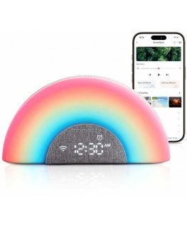 MOMCOZY WHITE NOISE ALARM CLOCK DREAMSYNC™ WITH RAINBOW LIGHT, Gray